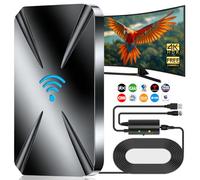 Antenna TV per interni 2026, antenna TV a lungo raggio per canali locali, antenna digitale per Smart TV con amplificatore aggiornato, supporto per antenna esterna 8K 4K 1080p tutti i televisori - Cavo