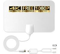 Antenna TV per interni, 4K HD, amplificata, antenna digitale per canali locali, antenna per ricezione a 360° con ripetitore di segnale, supporta tutti i tipi TV