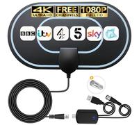 Antenna TV per interni - Antenna digitale amplificata HD 4K con amplificatore di segnale per canali locali - ricezione lunga 360 ° antenna TV supporta tutti i tipi TV