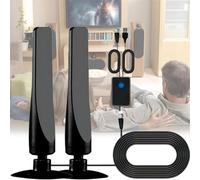 Antenna TV per interni, antenna per Smart TV aggiornata 2025 con amplificatore di segnale, antenna a ventosa Plug Play, cavo Wave-Max 4K 1080P Antenna digitale HD per Smart e TV vecchie (2 pezzi)