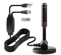 Antenna TV per interni con base magnetica, ricezione a 360° compatibile 4K UHD/TNT HD Antenna TNT senza abbonamento per Smart TV