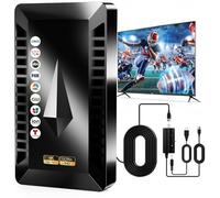 Antenna TV per interni con portata di oltre 3800 miglia, antenna digitale aggiornata 2026 per Smart TV, antenne HD con amplificatore, supporto Smart TV e vecchie TV, ricezione a 360° per cavo lungo 8K