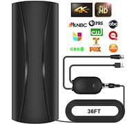 Antenna TV per interni da 3200 miglia, ricezione a 360°, antenna digitale per Smart TV e vecchi televisori, antenna HD per canali locali con amplificatore di segnale Booster Supporto 4K 8K 1080p -Cavo