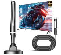 Antenna TV per interni/esterni 2025, antenna TV portatile con base magnetica forte, portata 260 km, compatibile con 4K 1080P, cavo coassiale 3M, per Freeview e canali locali