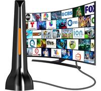Antenna TV per interni per canali locali, aggiornamento 2026 Antenna TV digitale per Smart TV da interni senza cavo - Base magnetica, ricezione a 360°, cavo da 2,8 m, portata 120 miglia - Supporta