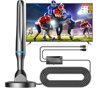 Antenna TV per interni, per canali locali con amplificatore di segnale, ricezione a lungo raggio di oltre 50 km, antenna Freeview per Smart TV, supporta 4K 1080p HD per tutti i televisori, cavo da 3 m