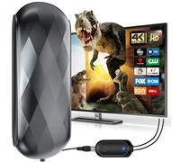 Antenna TV per interni - raggio di oltre 4500 miglia, antenna digitale per Smart TV e vecchi TV, antenne TV per canali locali, antenna HDTV esterna amplificata segnale Booster-Support 4K 1080p-11,6 m