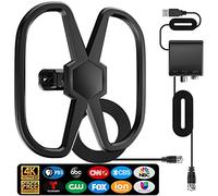 Antenna TV Supporto 2 TVS - 4000+ miglia Long Range Antenne digitali Smart TV Indoor, 2026 Amplificatore più forte amplificatore Signal Booster, Antenna HDTV esterna Canale Locale - Supporta tutti i