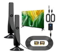 Antenna TV Wave Max 2025, Antenne TV Wavebeam Pro, Amplificatore Di Segnale Con Display Hdtv Nitido, Antenne Digitali HD Da Interni per Tutte Le Smart Locali, Supporta 4k, 1080p(2pcs)