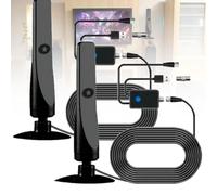 Antenna TV Wavemax, Antenna Satellitare Wave Max, Antenna TV Digitale Da Interno Con Amplificatore Di Segnale, Amplificatore Di Segnale Portatile, Antenne TV Amplificate HD Digital Rewave(2pcs)