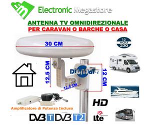 ANTENNA UHF DIGITSAT CON FILTRO LTE ADATTA PER CAMPER 1212309