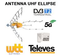 Antenna UHF ELLIPSE BOSS Tforce Televes + alimentatore (incluso) 148925 148905