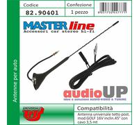 ANTENNA UNIVERSALE A TETTO POSTERIORE MODELLO GOLF 16V INCLINAZ. 45° CAVO 3.5 MT