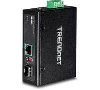 TRENDnet Hardened Industrial SFP to Gigabit UPoE Media Converter, IP30 Rated Hou