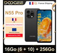 Anteprima mondiale DOOGEE N55 Pro Smartphone 6.56" 90Hz IPS 6GB RAM + 256GB ROM 5150mAh Batteria Android 14 Face Sblock Widevine L1 6GB 256GB Black