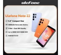 【Anteprima Mondiale】 Ulefone Note 22 Mini - Smartphone Android da 5.0" con Batteria Rimovibile - Telefono Cellulare Dual SIM Standby - Versione Globale