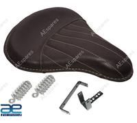 Anteriore Assolo Pelle Sedile Marrone Per Reale Enfield Classico 350 500 Uce