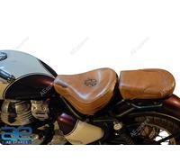 Anteriore e Posteriore Sedile Set Marroncino Colore Pelle per Royal Enfield