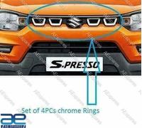 Anteriore Nuovo Cromo Anelli Tipo Griglia Set Di 4 Pezzi Per Suzuki S-PRESSO