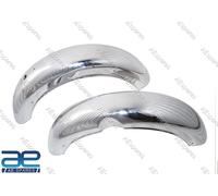 Anteriore & Posteriore Parafango FENDER Acciaio Cromato Set Per Reale Enfield