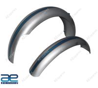 Anteriore & Posteriore Parafango Set Argento & Blu Per Triumph T120 T100 T90 Aes