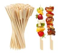 ANTETOK 100 spiedini in bambù da 12 cm, con bordo liscio, per finger food, hamburger, cocktail, frutta, panini, barbecue e snack