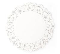 ANTETOK Pizzo Carta Doilies Tovagliette monouso 10.5 pollici 100pcs Elegante carta Doilies pizzo per feste, torte e artigianato, bianco