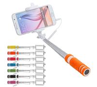 ANTEVIA - Asta per selfie universale, di design e ultra compatta, con pulsante per scattare, con jack, più di 10 modelli, colore: arancione (arancione Paicom).