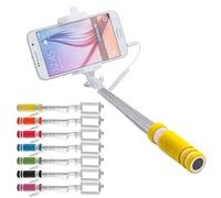 ANTEVIA - Asta per selfie universale, di design e ultra compatta, con pulsante per scattare, con jack, più di 10 modelli, colore: giallo (giallo Paicom).