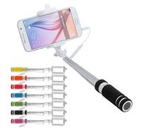 ANTEVIA - Asta per selfie universale, di design e ultra compatta, con pulsante per scattare, con jack, più di 10 modelli, colore: nero (nero Paicom).