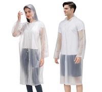 Antfly 2 pezzi pioggia poncho pioggia giacca,mackintosh trasparente,mackintosh per uomini donne impermeabile, EVA riutilizzabile da pioggia per il campeggio,escursioni,ciclismo e viaggi(Trasparente)