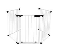 Anth Barriera di sicurezza per camino pieghevole cancelletto camino,Kids Cancelletto Camino Sicurezza Bambini Box Cani Grata Pieghevole 310 cm- 5 Pannelli, bianco