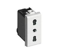 Anthis Informatica - PRESA BIVALENTE BIPASSO (10/16A-250V) 2P+T 1 MODULO COMPATIBILE BTICINO MATIX