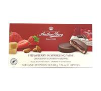 Anthon Berg - Snack Dolci alla Fragola Ricoperti di Cioccolato, Ripieni di Marzapane e Champagne, 220 Grammi