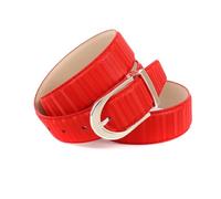 Anthoni Crown 3D Ledergürtel 34mm Breit Re13b3d60 Cintura, Colore: Rosso, 105 cm Donna