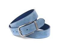 Anthoni Crown Cintura in Pelle, Azzurro, 105 cm Uomo
