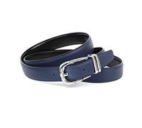 Anthoni Crown Cintura in pelle, Nero blu scuro, 110 cm