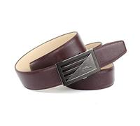 Anthoni Crown Cintura in Pelle, Rosso Scuro, 120 cm Uomo
