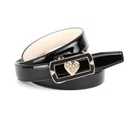 Anthoni Crown Cintura in Pelle Verniciata, Nero, 75 cm Donna