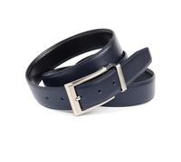 Anthoni Crown Cintura Reversibile in Pelle, Nero Blu Scuro, 120 cm Uomo
