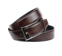 Anthoni Crown Ledergürtel Cintura, Marrone Scuro-Nero, 95 cm Uomo