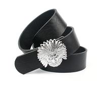 Anthoni Crown Ledergürtel Cintura, Nero, 110 cm Uomo
