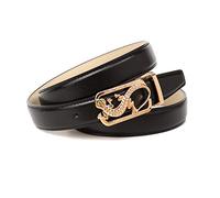 Anthoni Crown Ledergürtel Cintura, Schwarz, 85 Donna
