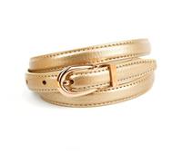 Anthoni Crown Ledergürtel in Gold 15mm Breit Go43stg Cintura, 72 Donna