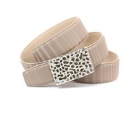 Anthoni Crown Ledergürtel in Schimmernder 3D-Optik Be1iz3d20 Cintura, Beige, 85 cm Donna