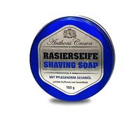Anthoni Crown Sapone da barba solido da 150 g, barattolo è sufficiente per circa 5 mesi, dimensioni da viaggio, con olio di sesamo, profumo quasi neutro di sapone fresco, olio di palma sostenibile,