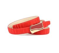 Anthoni Crown Schmaler Raster Gürtel Automatik 4ry3d6025 Cintura, Colore: Rosso, 80 cm Donna