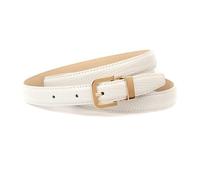 Anthoni Crown Schmaller Ledergürtel 44alz90 Cintura, Bianco, 95 cm Donna