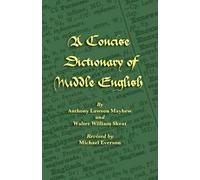 Anthony Lawson Mayhew Walter Willia A Concise Dictionary of Middle (Tascabile)