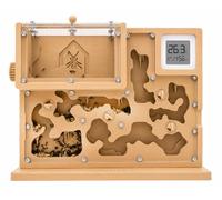 Anthouse Kit Terra Formicaio con Colonia di Formiche Vive 15x20 cm | Include termoigrometro digitale, abbeveratoio, mangiatoia e cibo, i coperchi rossi lasciano osservare senza disturbare le